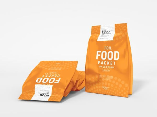 Free Glossy Foil Food Packet Mockup Psd