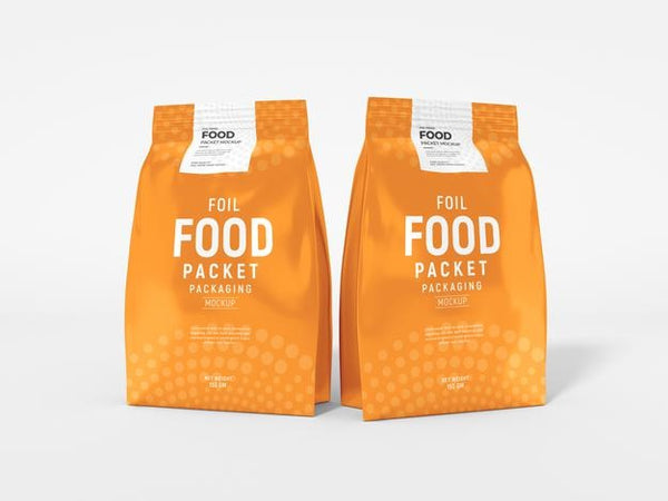 Free Glossy Foil Food Packet Mockup Psd