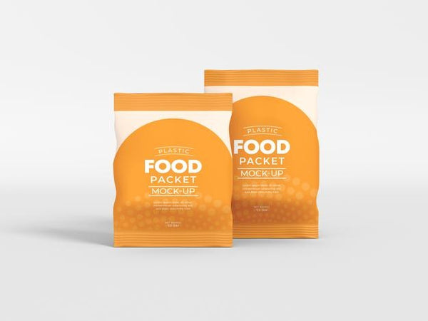 Free Glossy Foil Food Packet Mockup Psd