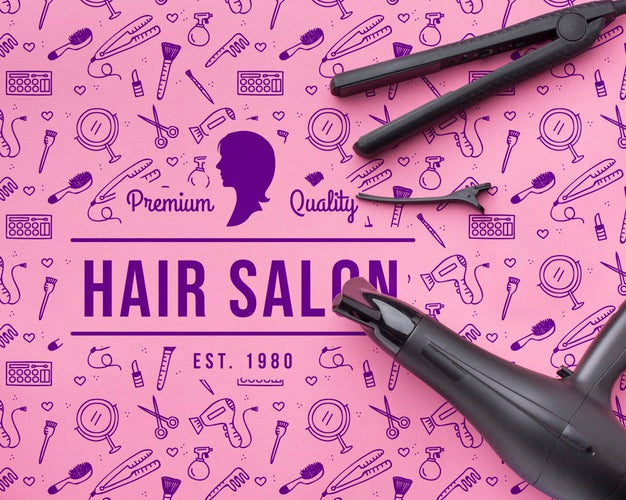 Free Hairdresser Concept Mock-Up Psd