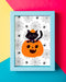 Free Halloween Frame Concept With Black Cat And Pumpkin Psd