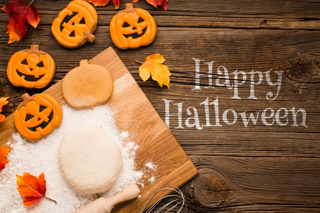 Free Halloween Treats Dough And Baking Process Psd