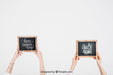 Free Hands Holding Two Slates Psd