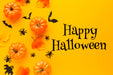 Free Happy Halloween Message With Pumpkins Psd