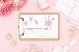 Free Happy Mother'S Day Notepad With Roses And Gift Psd