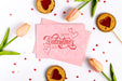 Free Happy Valentines Day Lettering On Pink Card Psd
