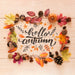 Free Hello Autumn Quote In A Natural Frame Psd