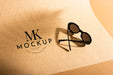 Free High Angle Of Stylish Sunglasses Mock-Up Psd