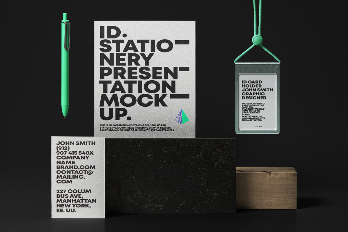 Free Id Card Psd Stationery Mockup