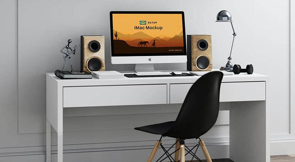 Free Ikea Workstation Imac Mockup Psd