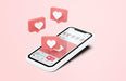 Free Instagram On White Mobile Phone Mockup With 3D Icons Psd