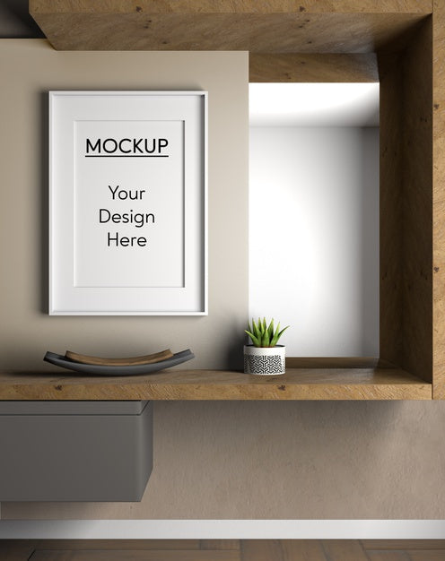 Free Interior Design Wooden Shelf Psd