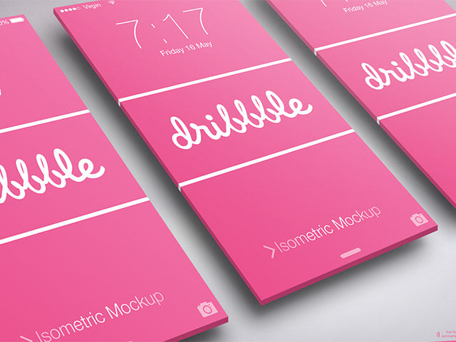 Free Isometric App Mockup Psd