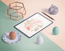 Free Isometric Easter Mockup Composition Psd