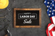 Free Labor Day Mockup With Chalkboard And Hand Tools Psd