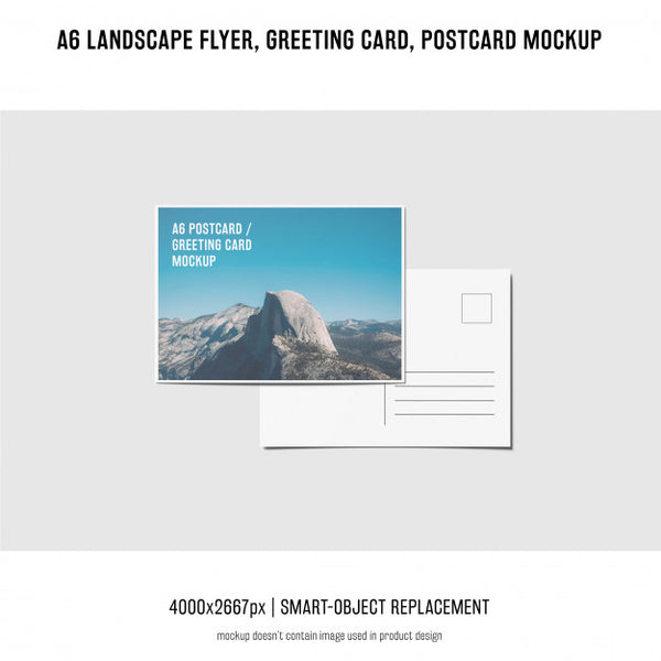 Free Landscape Flyer, Postcard, Greeting Card Mockup Psd