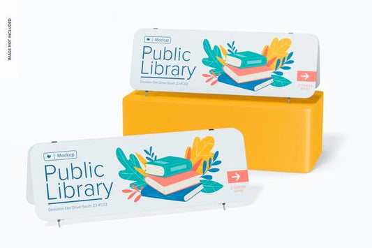 Free Large Double Stands Mockup, On Surface Psd