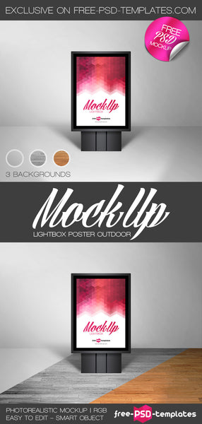 Free Lightbox Poster Outdoor Mock-Up In Psd