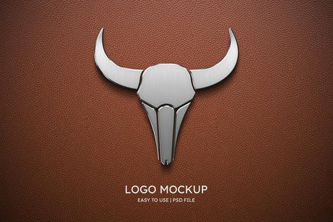 Free Logo Mockup On Brown Leather Psd