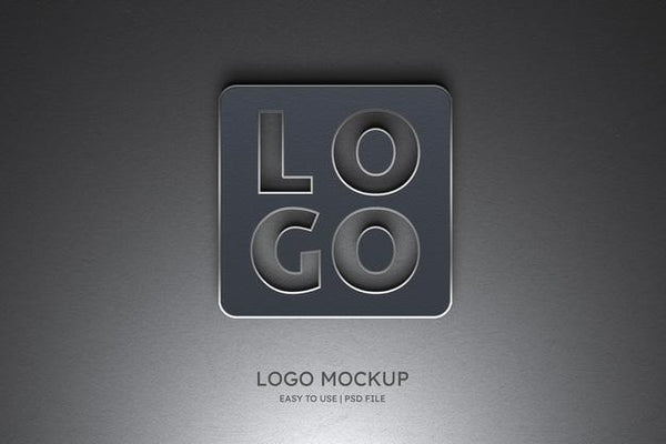 Free Logo Mockup On The Grey Wall Psd