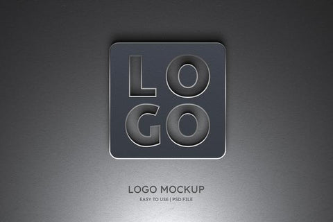 Free Logo Mockup On The Grey Wall Psd