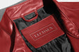 Free Logo Mockup Red Leather Jacket Label Psd