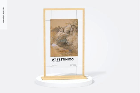Free Long Wood Gallery Poster Display Mockup Psd