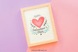Free Love Concept Frame Mock Up Psd