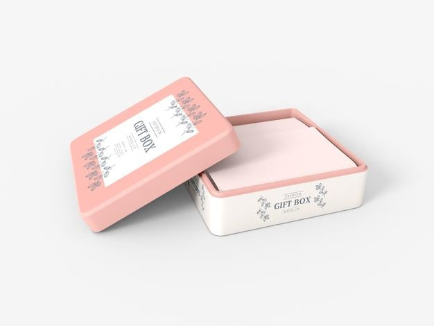 Free Luxury Square Gift Box With Cover Mockup Psd