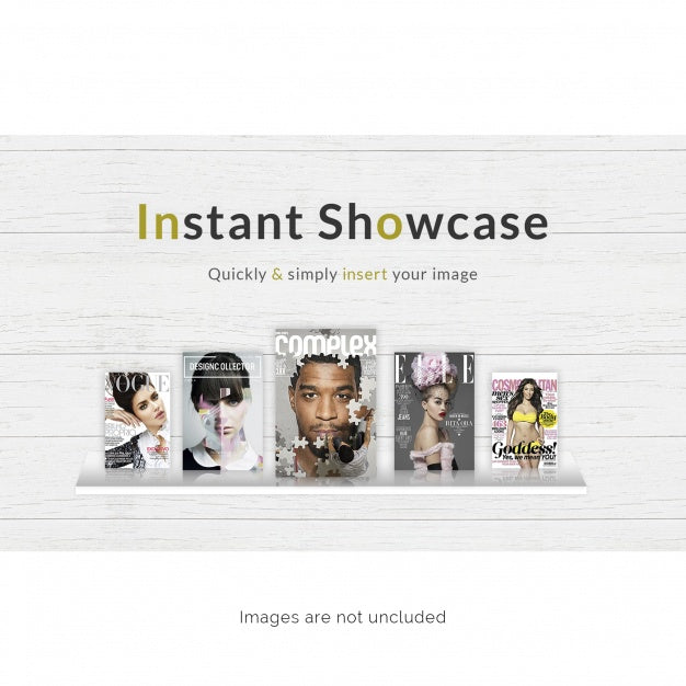 Free Magazines On Shelf Mock Up Psd