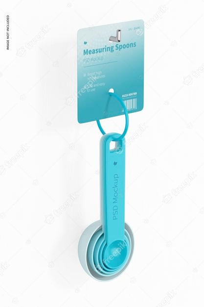 Free Measuring Spoons Set Mockup, Hanging On Wall Psd