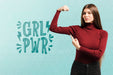 Free Medium Shot Girl Looking Strong Psd