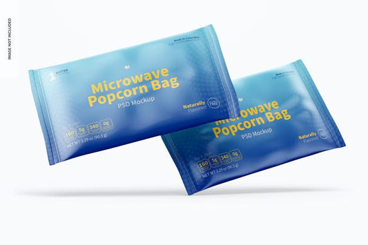 Free Microwave Popcorn Bags Mockup Psd