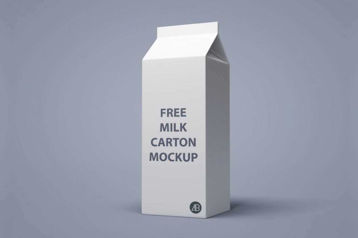 Free Milk Carton Mockup
