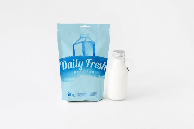 Free Milk Packaging Mockup Psd