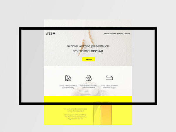 Free Minimal Flat Website Presentation Mockup