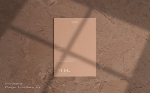 Free Minimal Leaflet Mockup With Soft Shadow Psd