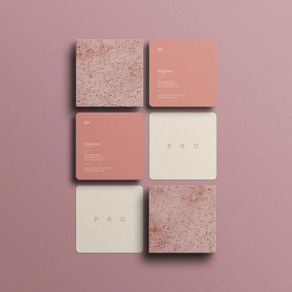 Free Minimal Square Business Card Mockup Psd