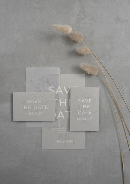 Free Minimalist Save The Date Stationary Mockup Psd