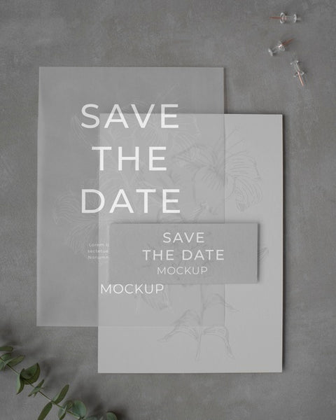 Free Minimalist Save The Date Stationary Mockup Psd