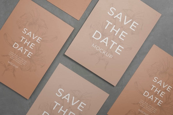 Free Minimalist Save The Date Stationary Mockup Psd