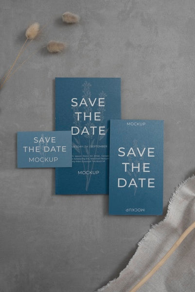 Free Minimalist Save The Date Stationary Mockup Psd