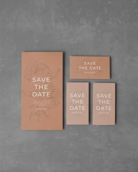 Free Minimalist Save The Date Stationary Mockup Psd