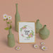 Free Mock-Up Spring Card With Vases Frame Psd