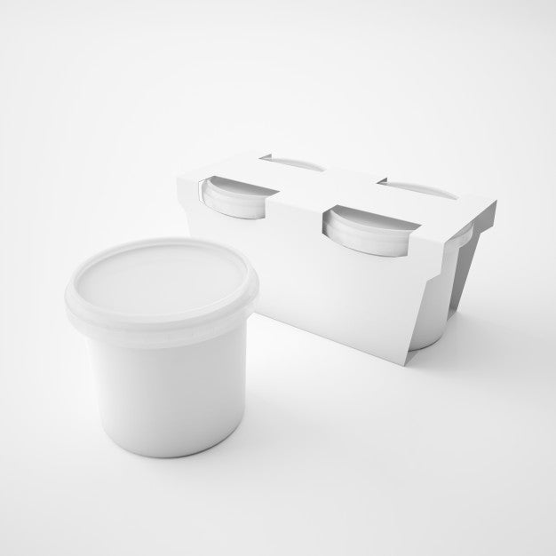 Free Mock Up Template Plastic Tub Bucket Container Psd