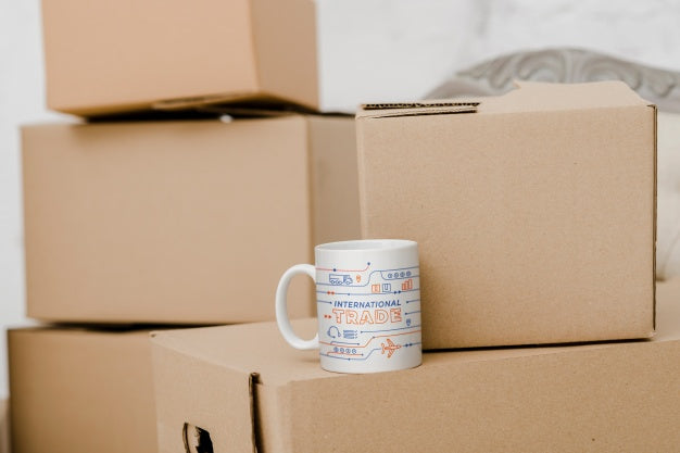 Free Mockup Of Cardboard Boxes Psd