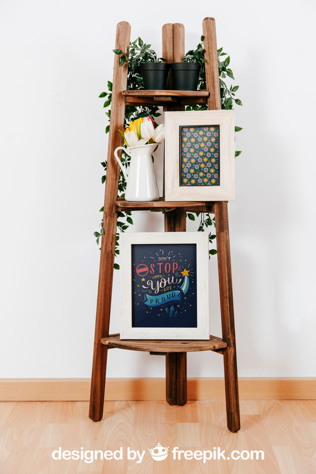 Free Mockup Of Different Frames And Plants Psd