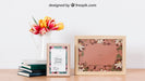 Free Mockup Of Two Frames On Table Psd