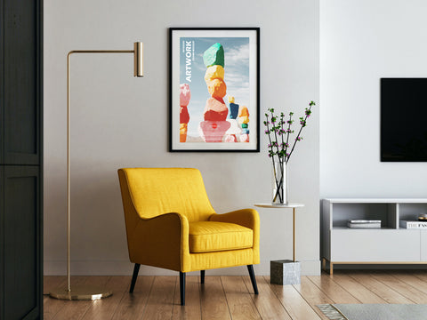 Free Modern Interior Artwork Frame Mockup