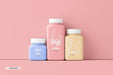 Free Multi Size Square Pill Supplement Bottle Mockup Psd